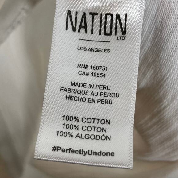 NWOT NATION LTD Top Blouse S”Savannah”Puff Flutter Short Sleeve Optic-White Peru - Picture 5 of 5